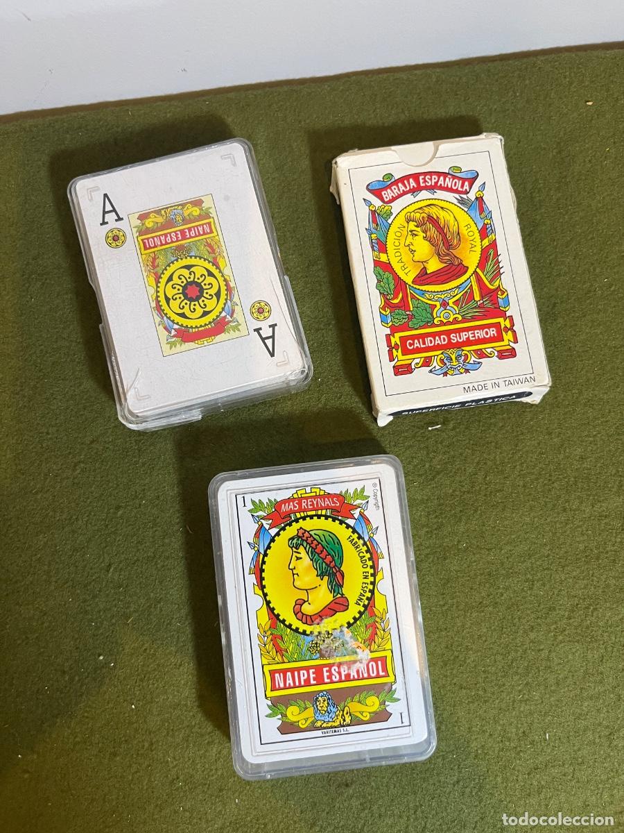Barajas de cartas: Lote 4 Barajas Espa&ntilde;olas Mas Reynals Varitemas Calidad Superior con Estuches Pl&aacute;stico Vintage