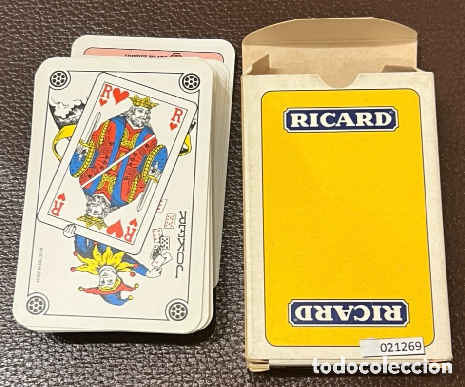 Barajas de cartas: Baraja Poker. Publicidad RICARD. Carta Mundi. A&ntilde;os 80.