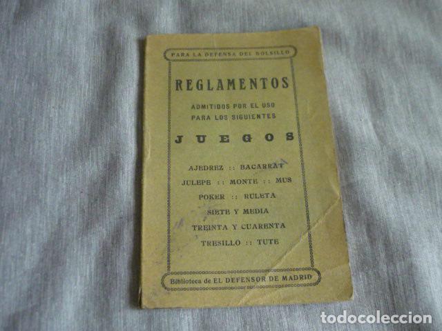 Barajas de cartas: REGLAMENTOS ADMITIDOS PARA JUEGOS AJEDRE JULEPE BACARRAT MUS POKER RULETA TRESILLO TUTE
