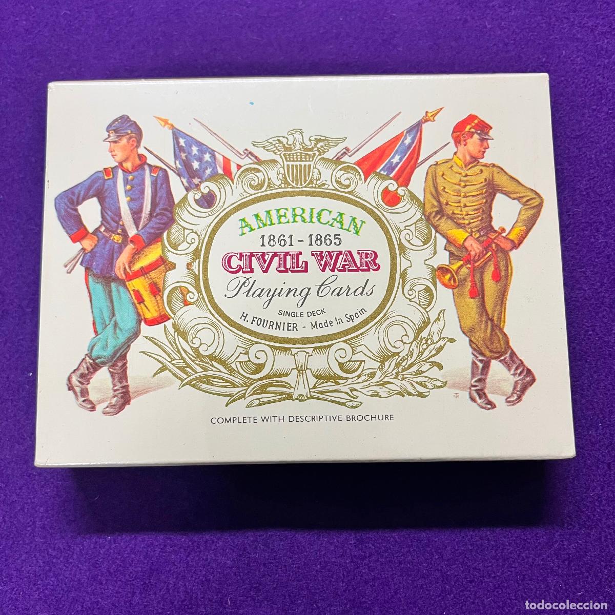 Barajas de cartas: BARAJA FOURNIER DE POKER. AMERICAN CIVIL WAR. GUERRA CIVIL AMERICANA. PRECINTADA.