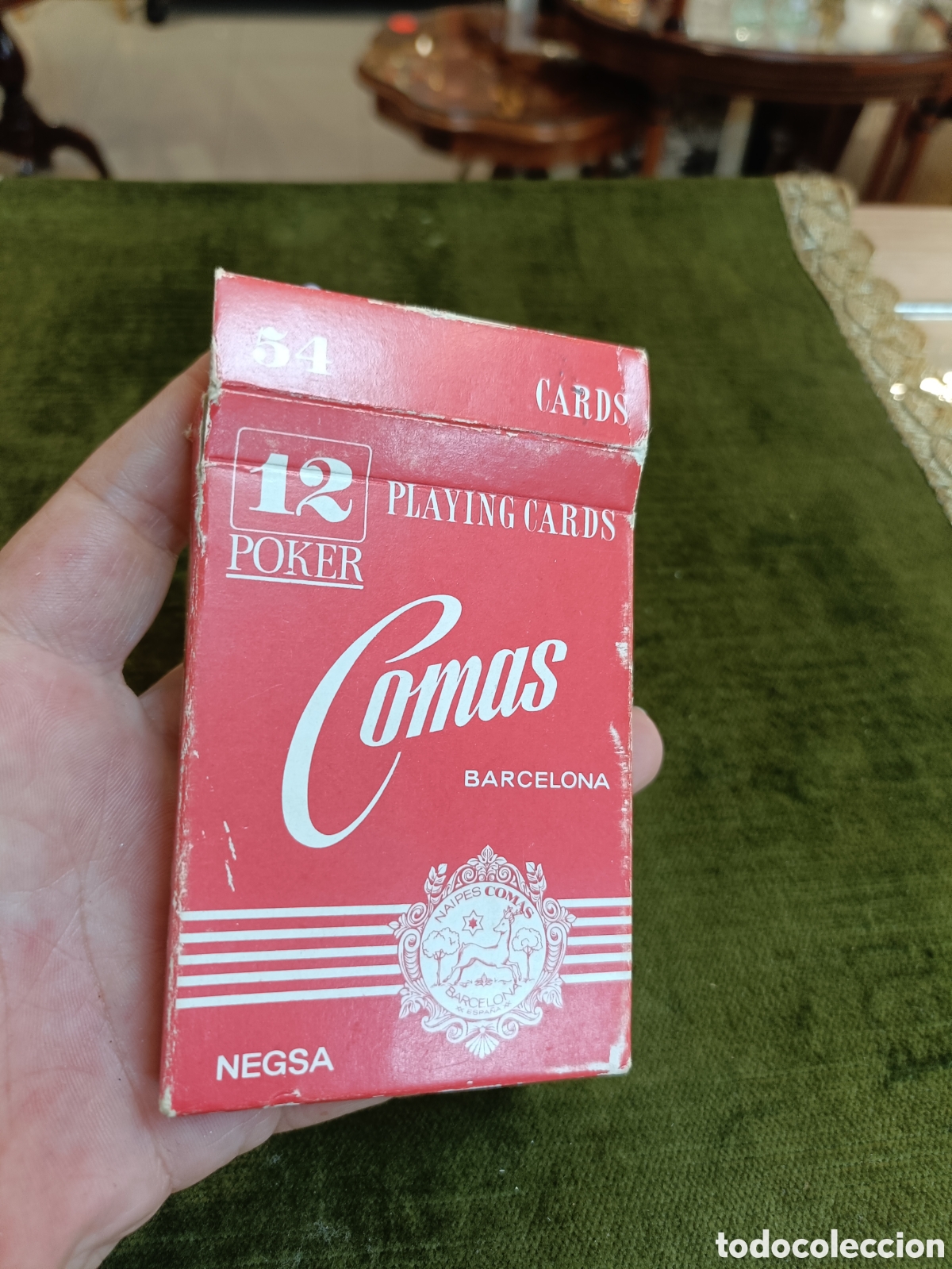 Barajas de cartas: Naraja de cartas de p&oacute;quer espa&ntilde;ol vintage de la marca Naipes Comas (NEGSA) de Barcelona.