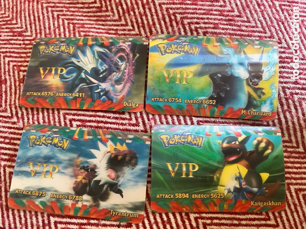 Barajas de cartas: 4 cartas Pokemon Vip 3D