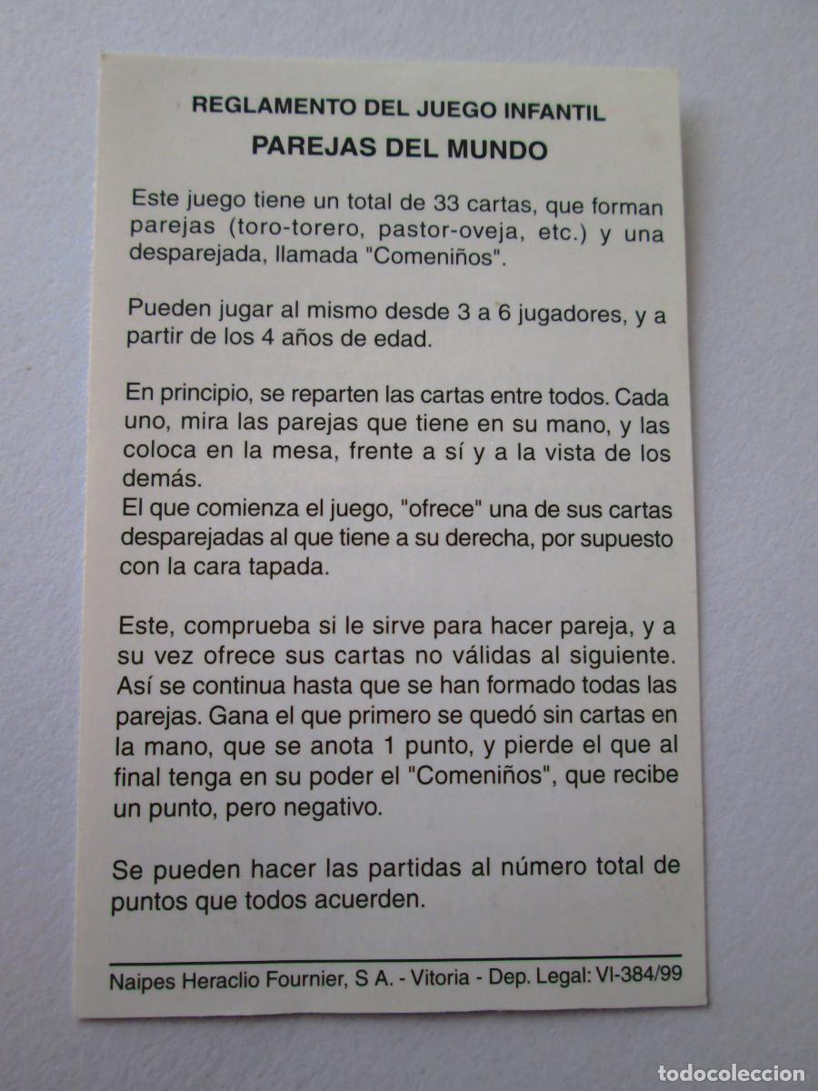 Barajas de cartas: REGLAMENTO DEL JUEGO INFANTIL - PAREJAS DEL MUNDO - ESPA&Ntilde;OL Y PORTUGUES