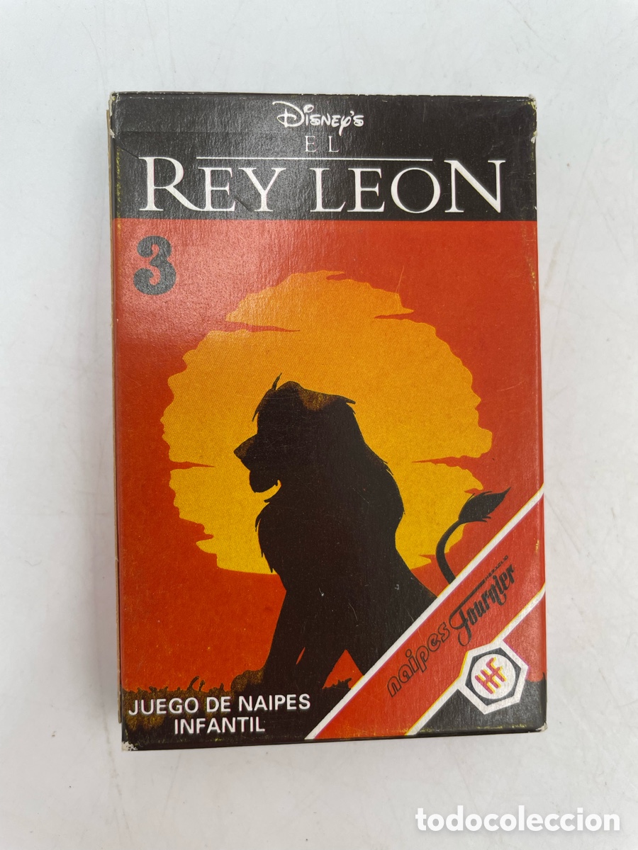 Barajas de cartas: Antigua baraja, juego de Naipes infantil. El Rey Le&oacute;n 3. Walt Disney. 1994.