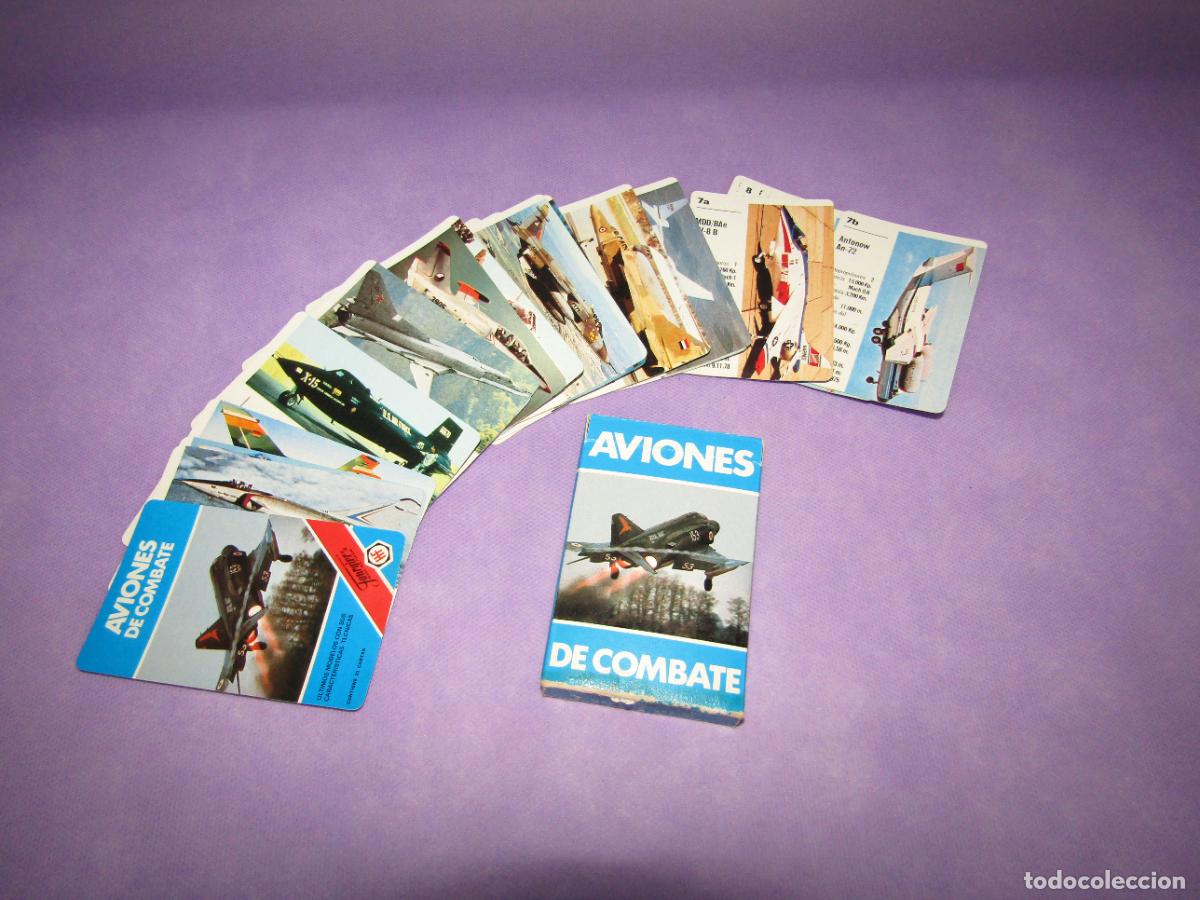 Barajas de cartas: Antigua Baraja Infantil AVIONES DE COMBATE de H. FOURNIER del A&ntilde;o 1984
