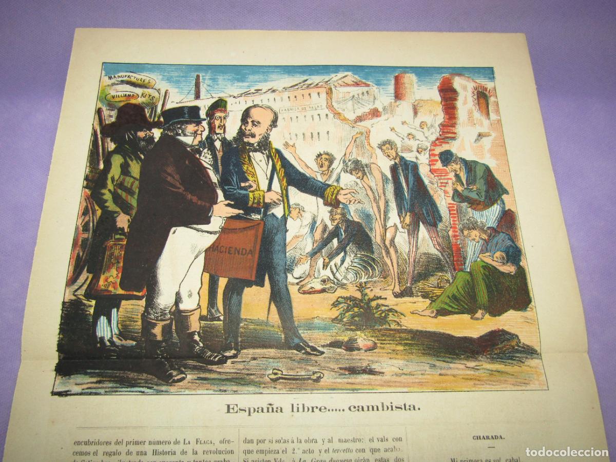 Barajas de cartas: Revista Sat&iacute;rica Liberal y Anticarlista A&ntilde;o 1 - N&ordm; 2 del A&ntilde;o 1869 *LA FLACA* Constituci&oacute;n Espa&ntilde;ola