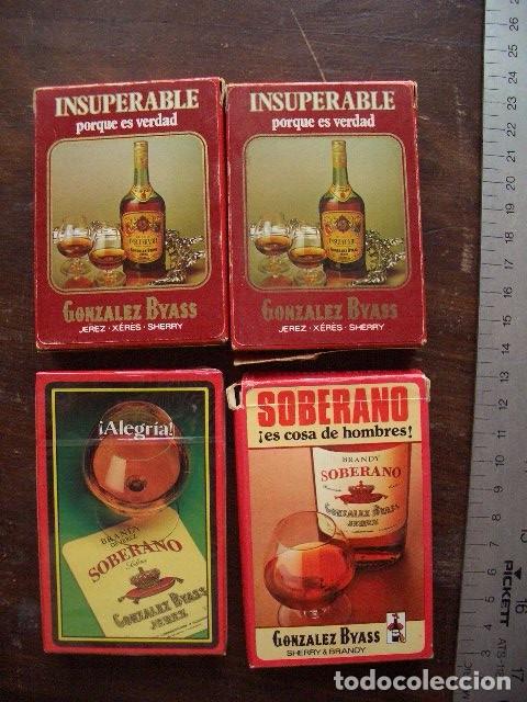 Barajas de cartas: 4 barajas HERACLIO FOURNIER GONZALEZ BYASS (JEREZ)