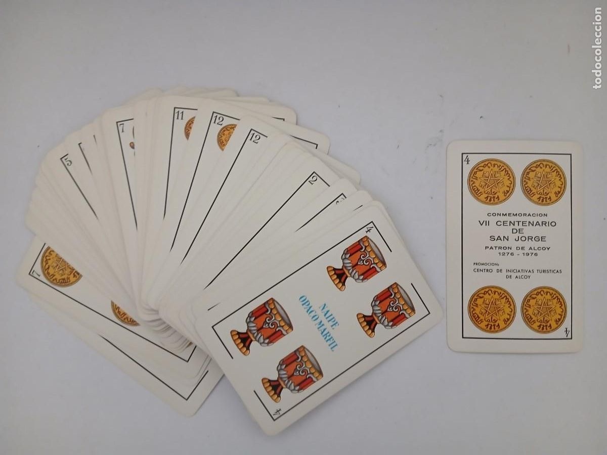 Barajas de cartas: (4)BARAJA ESPA&Ntilde;OLA VII CENTENARIO DE SAN JORGE PATRON DE ALCOYNUEVA