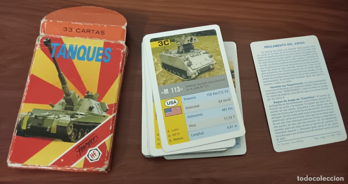 Barajas de cartas: BARAJA COMPLETA TANQUES H. FOURNIER A&Ntilde;O 1991 CON REGLAMENTO