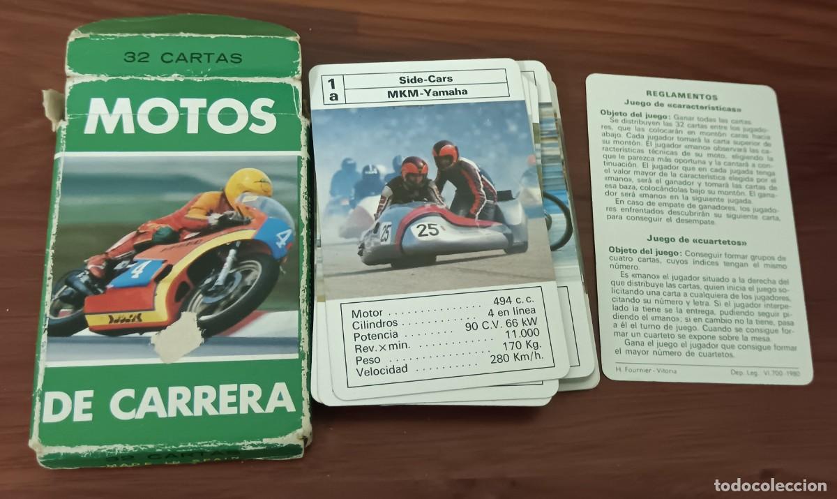 Barajas de cartas: BARAJA COMPLETA MOTOS DE CARRERA H. FOURNIER A&Ntilde;O 1980 CON REGLAMENTO