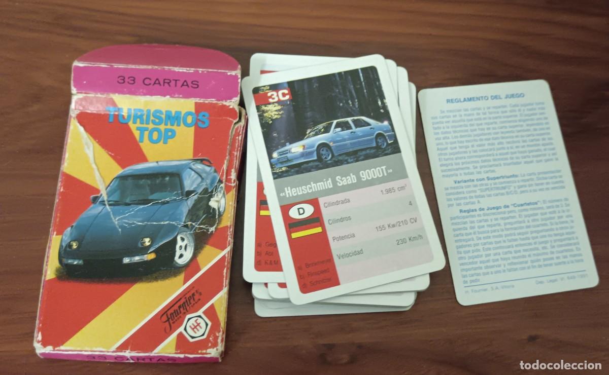 Barajas de cartas: BARAJA COMPLETA TURIISMOS TOP H. FOURNIER A&Ntilde;O 1991 CON REGLAMENTO