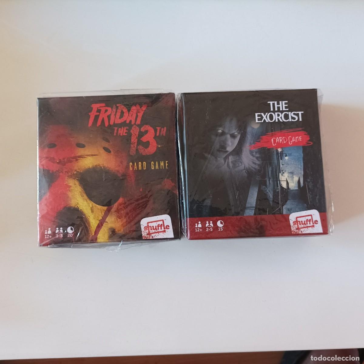 Barajas de cartas: LOTE X 2 JUEGO DE CARTAS Shuffle Cartamundi Game El Exorcista y Viernes 13 NUEVA