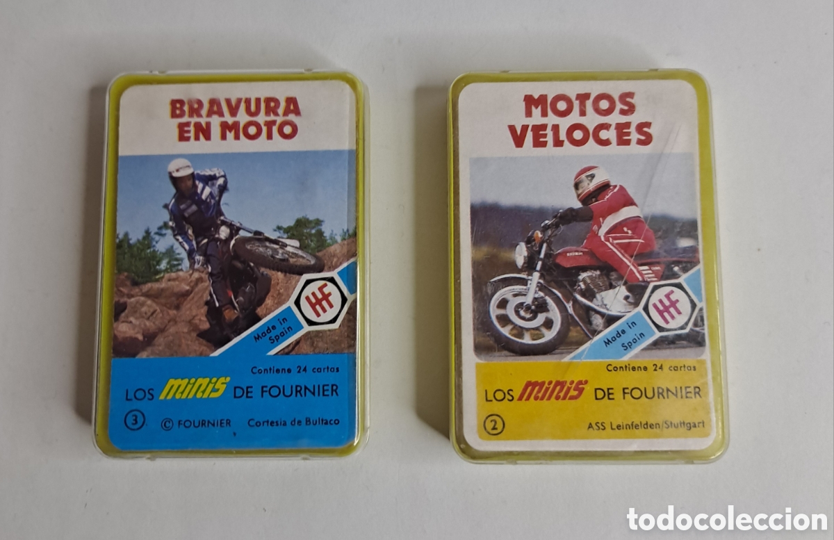 Barajas de cartas: LOTE 2 MINIS FOURNIER. BRAVURA EN MOTO. MOTOS VELOCES. NUEVAS, SIN ESTRENAR.
