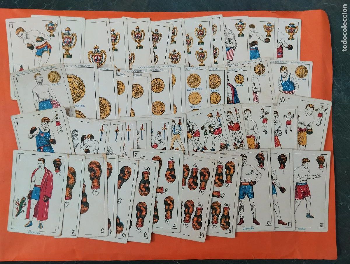 Barajas de cartas: BARAJA DEPORTIVA - BOXEO Y COLECCION DE MONEDAS - CHOCOLATE AMATLLER - 48 CROMOS - COMPLETA. DEMPSEY