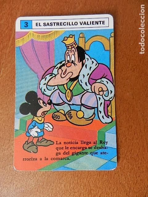 Barajas de cartas: Carta HERACLIO FOURNIER INFANTIL MICKEY MOUSE El sastrecillo valiente 3 DISNEY A&Ntilde;OS 80