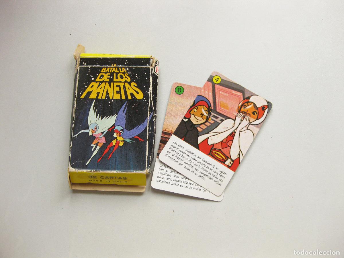 Barajas de cartas: CAJA CON DOS CARTAS DE LA BARAJA DE LA BATALLA DE LOS PLANETAS. HERACLIO FOURNIER