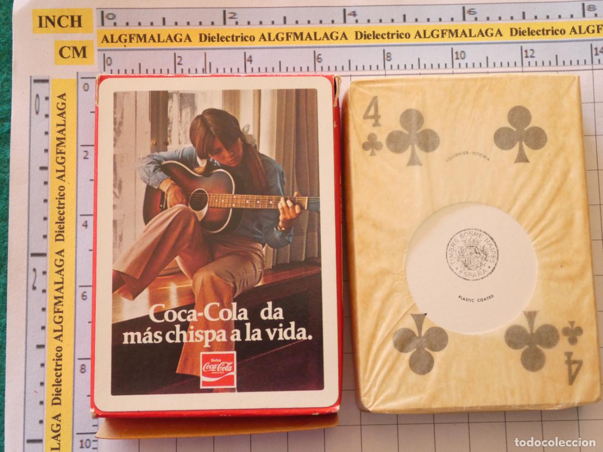Barajas de cartas: BARAJA CARTAS P&Oacute;KER ESPA&Ntilde;OLA. FOURNIER COCA COLA DA MAS CHISPA A LA VIDA MUJER PRECINTADA. 110GR