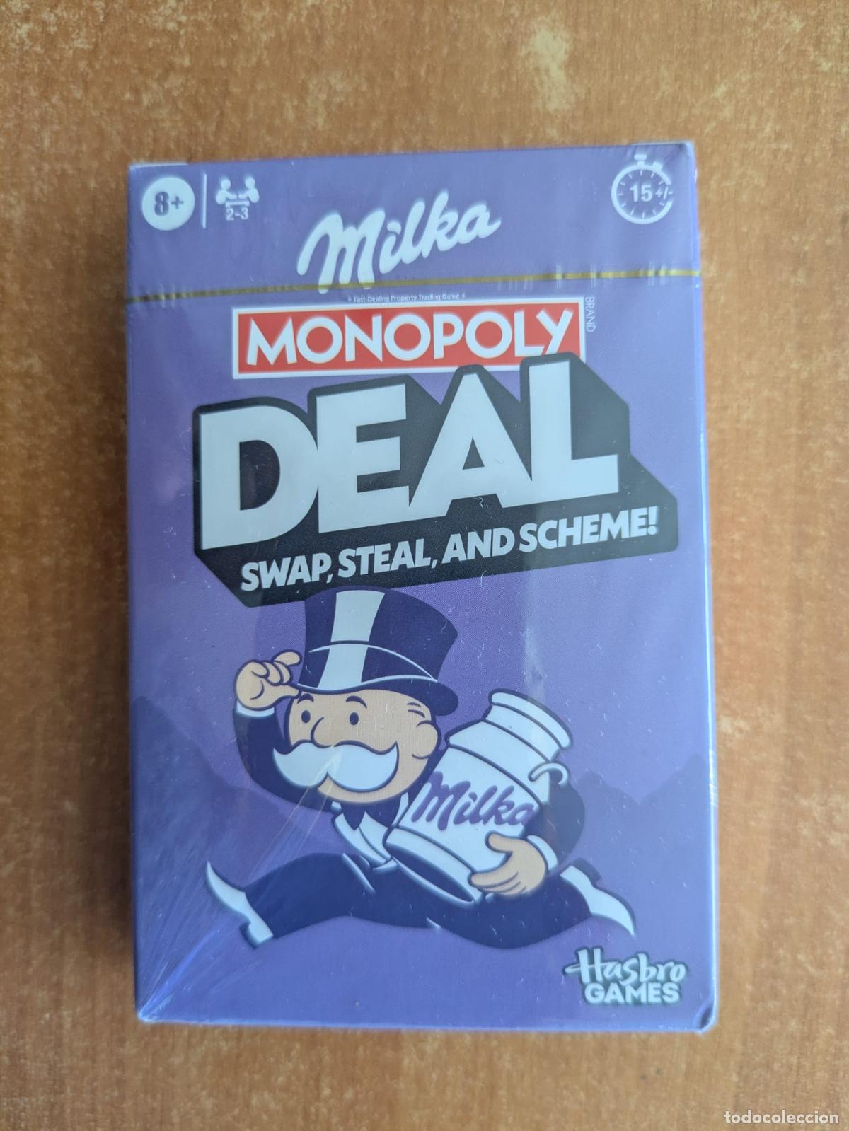 Barajas de cartas: Baraja de cartas Monopoly Deal. Swap, steal and scheme!. Milka. Hasbro Games.