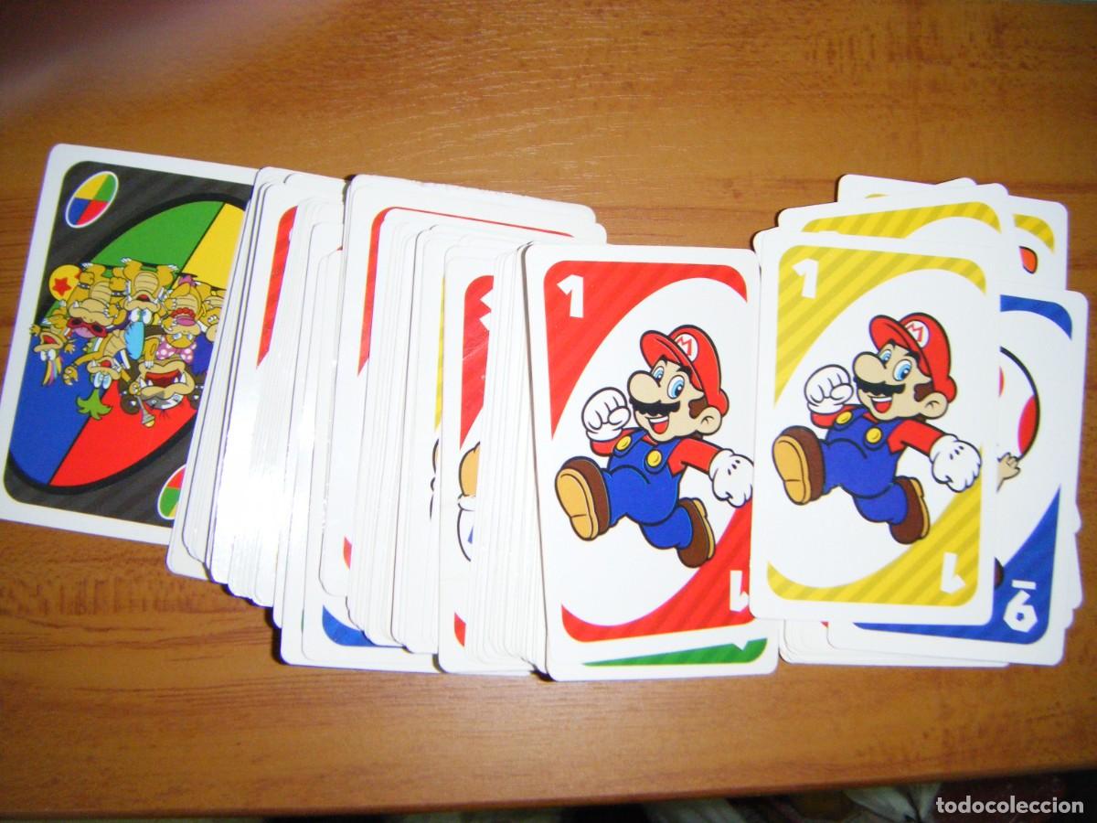Barajas de cartas: LOTE : 103 CARTAS UNO CON TEMATICA SUPER MARIO BROS .