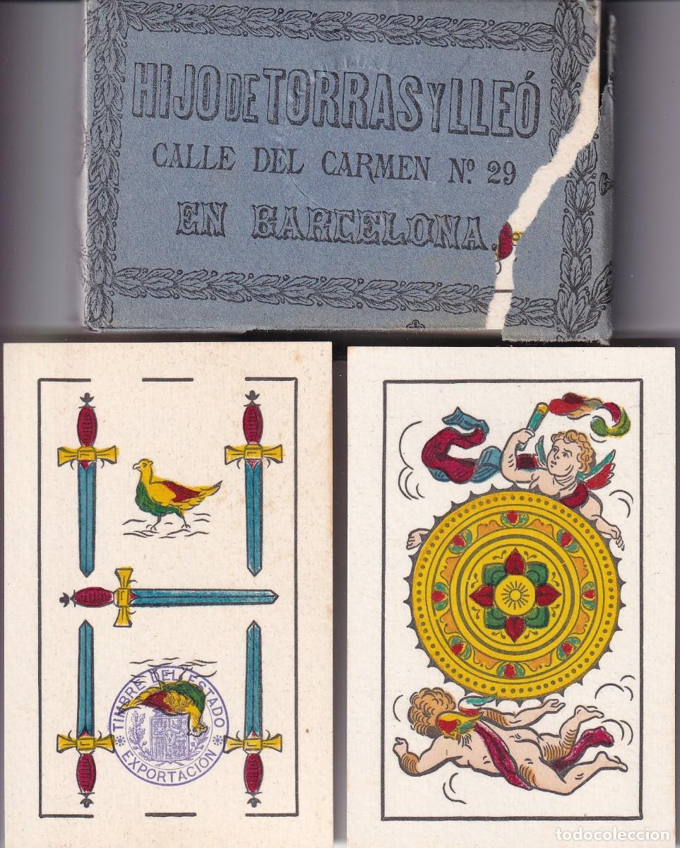 Barajas de cartas: 1163 BARAJA ESPA&Ntilde;OLA EL LEON Y LAS TORRES DEL A&Ntilde;O 1904 CON 48 NAIPES DE HIJO DE TORRAS Y LLEO