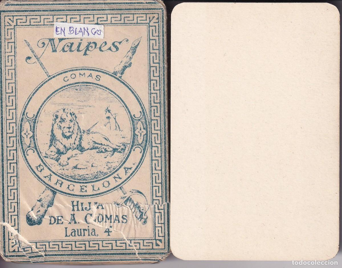 Playing Cards: BARAJA DE NAIPES DE HIJA DE A.COMAS EN BLANCO, SIN NUMEROS NI DIBUJOS (RARA)