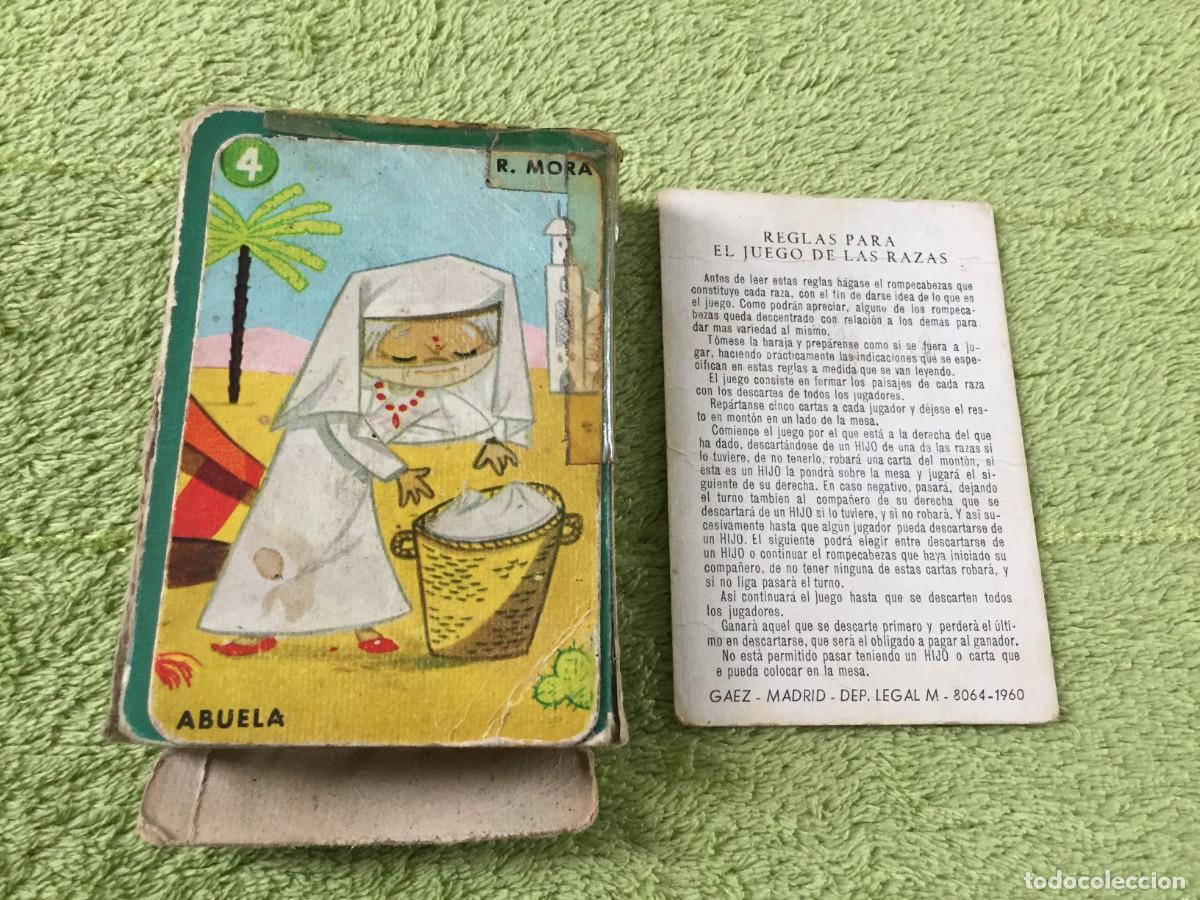 Barajas de cartas: ANTIGUA BARAJA INFANTIL EL JUEGO DE LAS RAZAS EDITORIAL ZARAGOZANO COMPLETA 1960