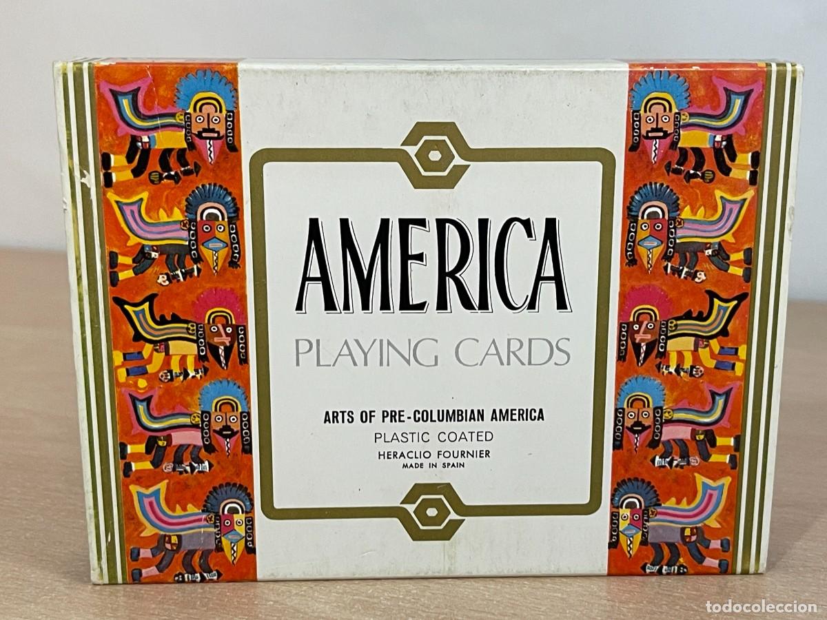 Barajas de cartas: 3- Estuche con 2 Barajas P&oacute;ker AMERICA Playing Cards Arts of Pre-Columbian America Heraclio Fournier