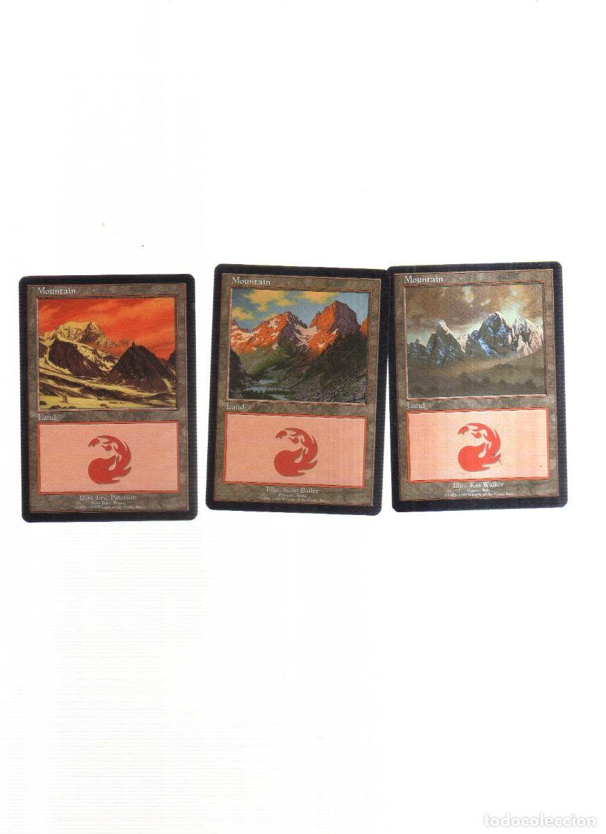 Barajas de cartas: MAGIC THE GATHERING LOTE TRES CARTA MOUNTAIN