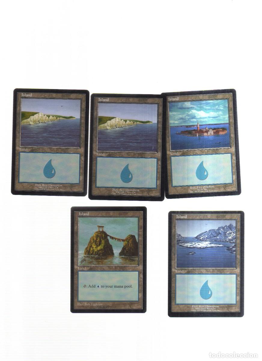 Barajas de cartas: MAGIC THE GATHERING LOTE CINCO CARTAS ISLAND