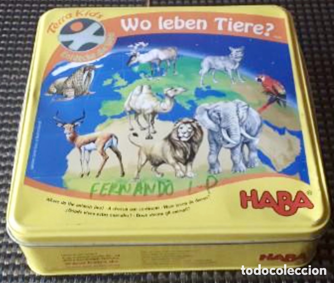 Barajas de cartas: Juego de cartas. Donde viven estos animales? Caja met&aacute;lica. HABA. Germany. 2009.