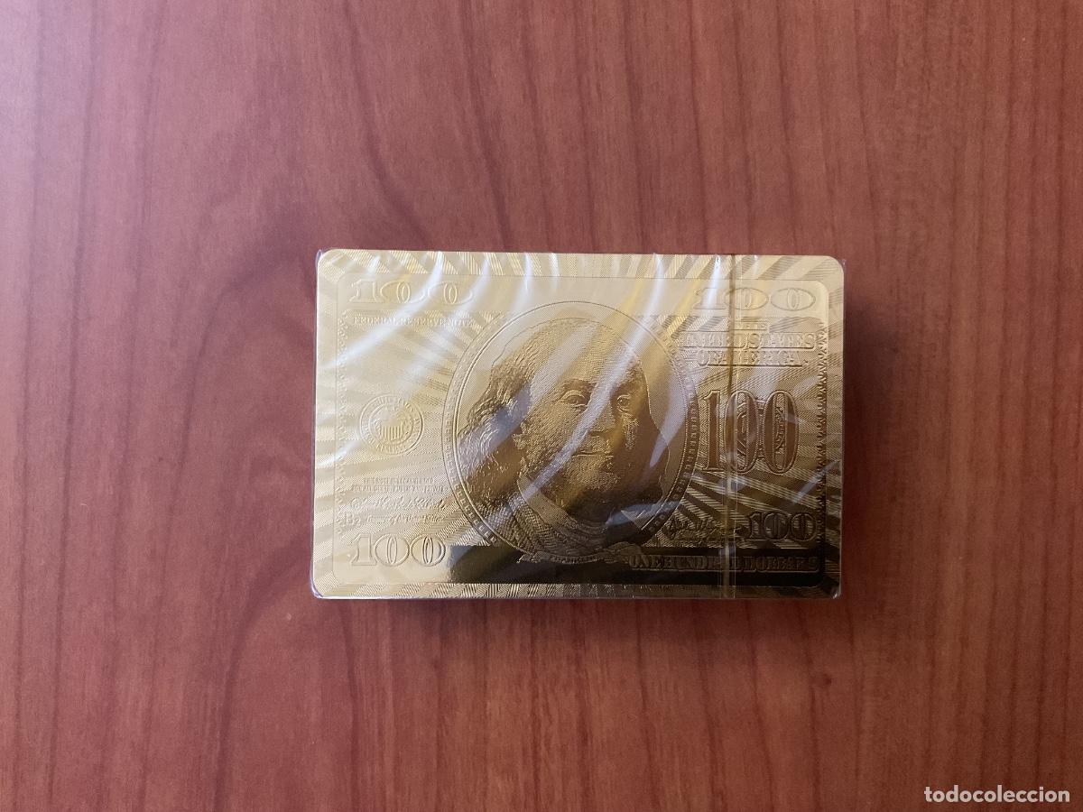 Barajas de cartas: Baraja de cartas de poker dorada.