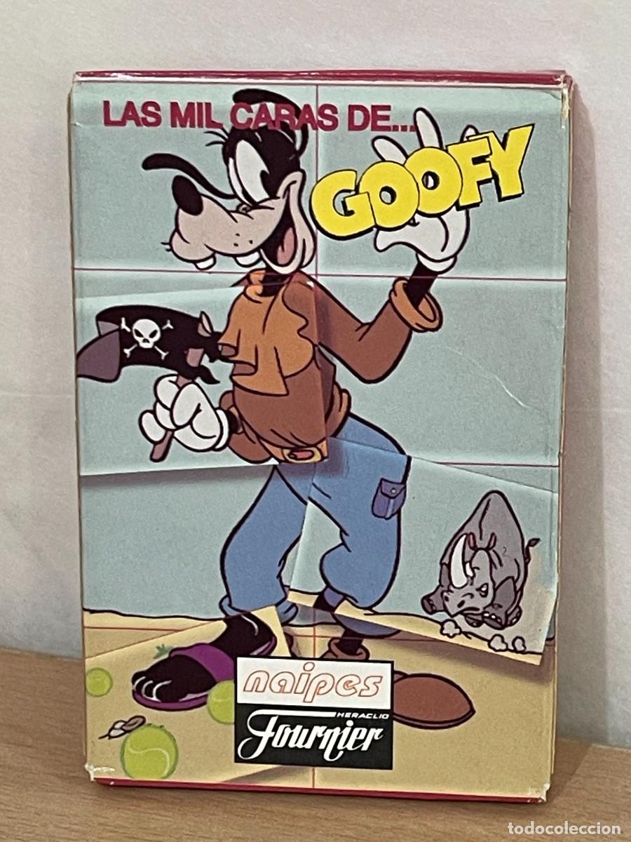 Barajas de cartas: Baraja Cartas infantil LAS MIL CARAS DE GOOFY a&ntilde;o 1996 Disney Made in Spain Heraclio Fournier naipes