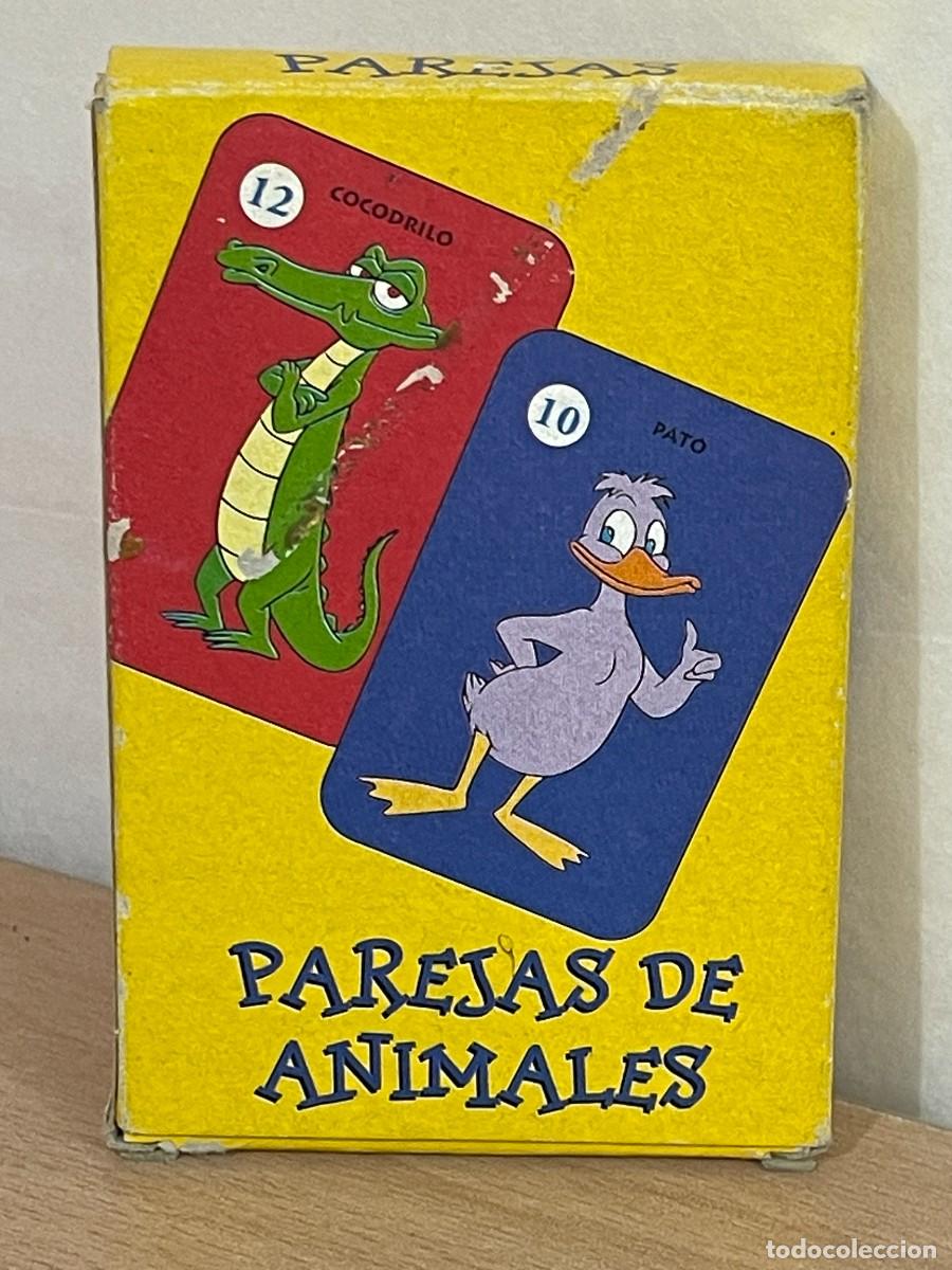 Barajas de cartas: Baraja de Cartas infantil PAREJAS DE ANIMALES Made in Spain naipes Editorial Corona 1996 cocodrilo