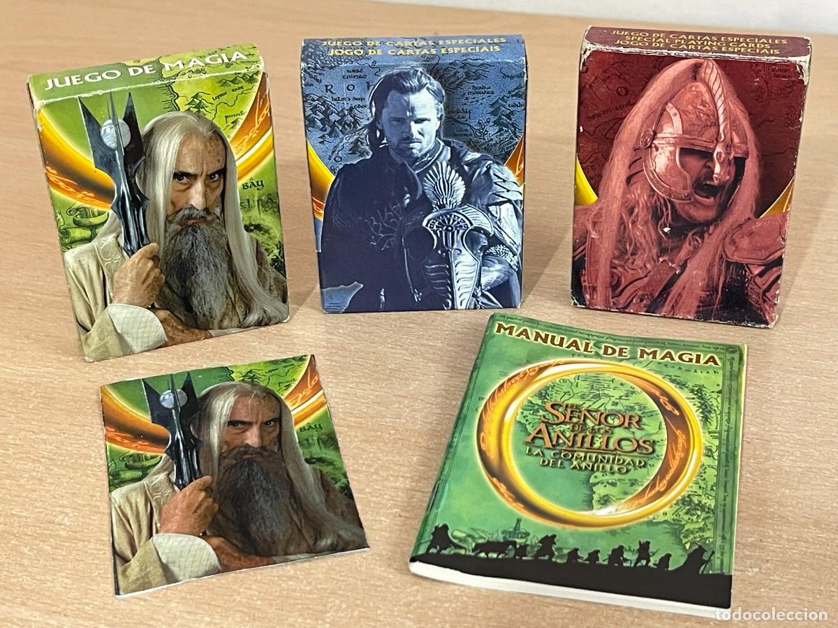 Barajas de cartas: Lote 3 Barajas de Cartas EL SE&Ntilde;OR DE LOS ANILLOS a&ntilde;o 2001 Made in Spain Heraclio Fournier naipes