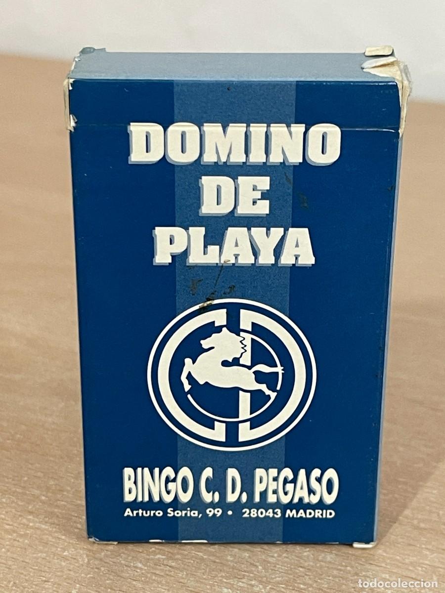 Barajas de cartas: Baraja de cartas DOMINO DE PLAYA Bingo C.D. PEGASO Arturo Soria Madrid Playing Cards naipes RARA!!
