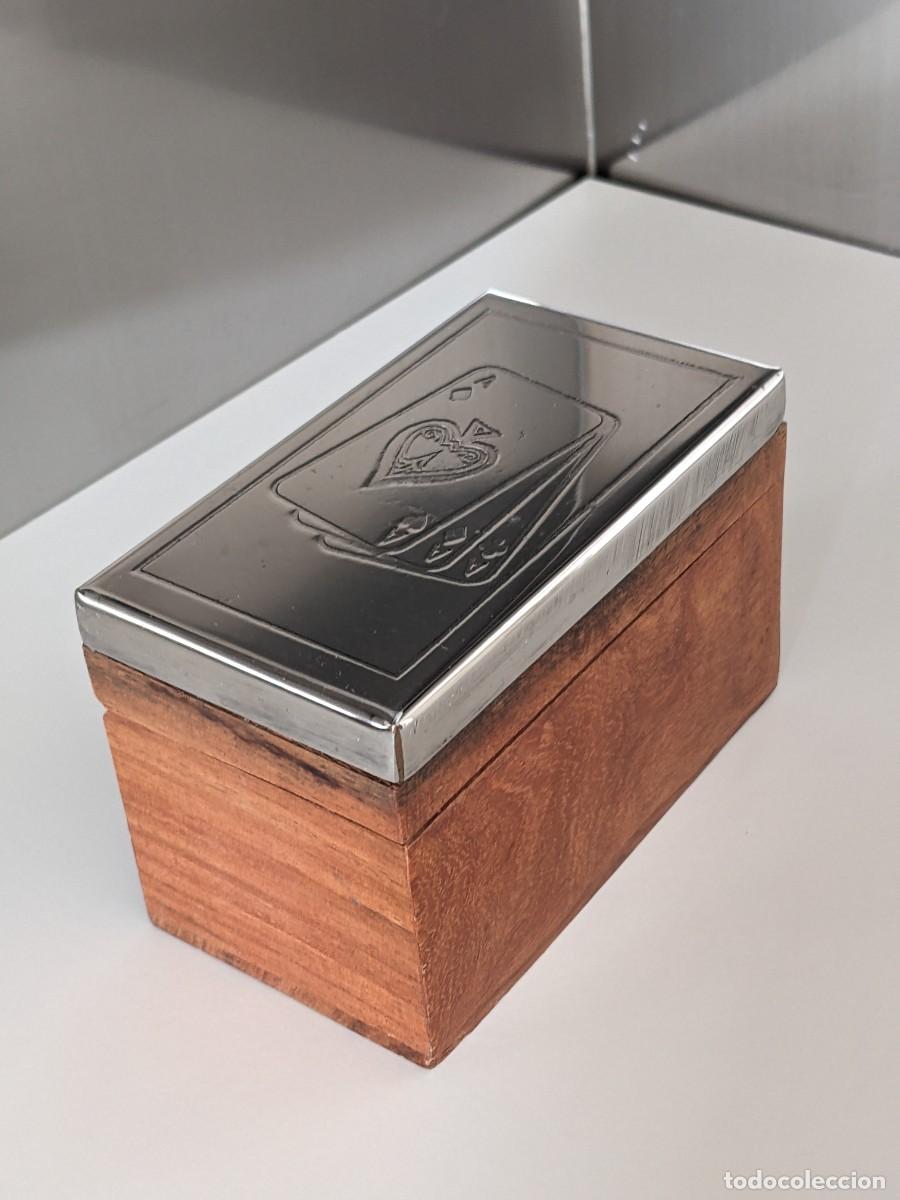Barajas de cartas: Nuevo, naipes navide&ntilde;os en su estuche / caja de madera maciza