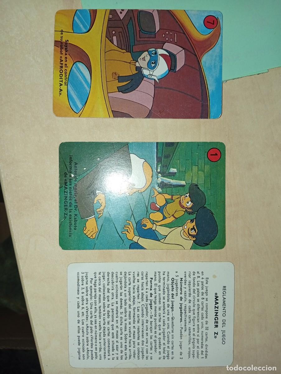 Barajas de cartas: Lote de 2 naipes y las instrucciones de la baraja Mazinger Z 1978.
