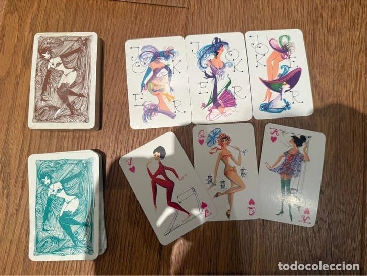 Barajas de cartas: 2 barajas Piatnik Ch&eacute;rie Pin-Up 1965 vintage, una precintada sin abrir
