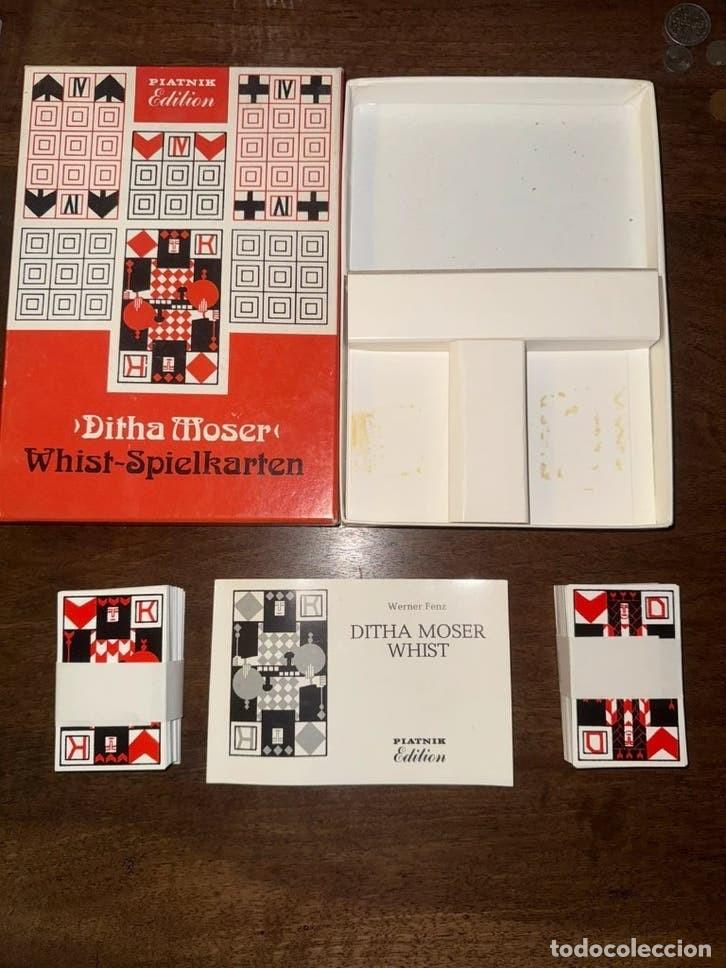 Barajas de cartas: Estuche Ditha Moser Whist-Spielkarten Piatnik 1984 2 barajas precintadas Secesi&oacute;n vienesa
