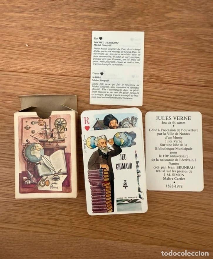 Barajas de cartas: Baraja Julio Verne Grimaud 1978 Jean Bruneau 150 aniversario 54 cartas con estuche