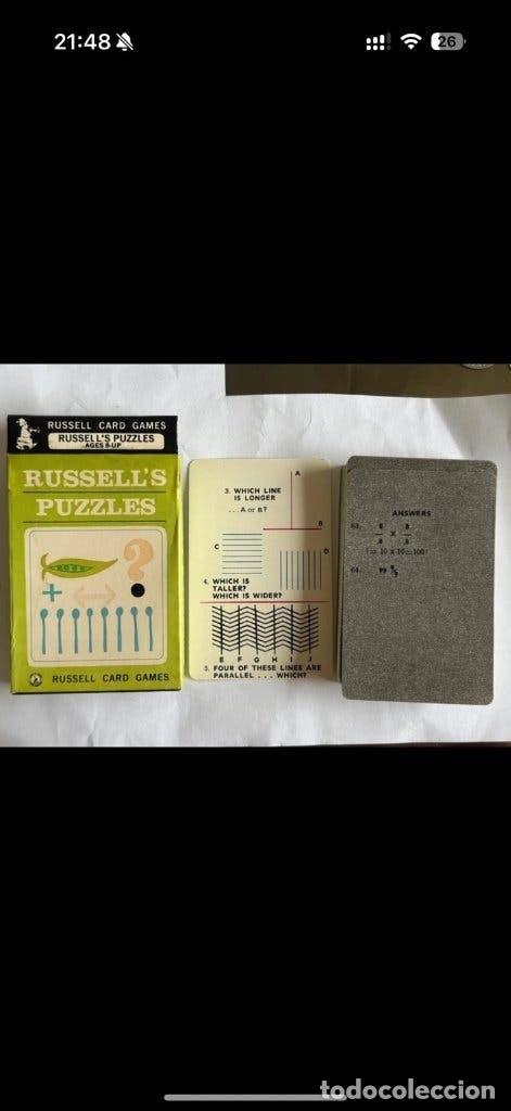 Barajas de cartas: Baraja vintage americana Russell's Puzzles a&ntilde;os 50 60 Russell Mfg USA