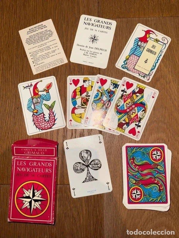 Barajas de cartas: Baraja Les Grands Navigateurs Jean Delpech Grimaud 1976