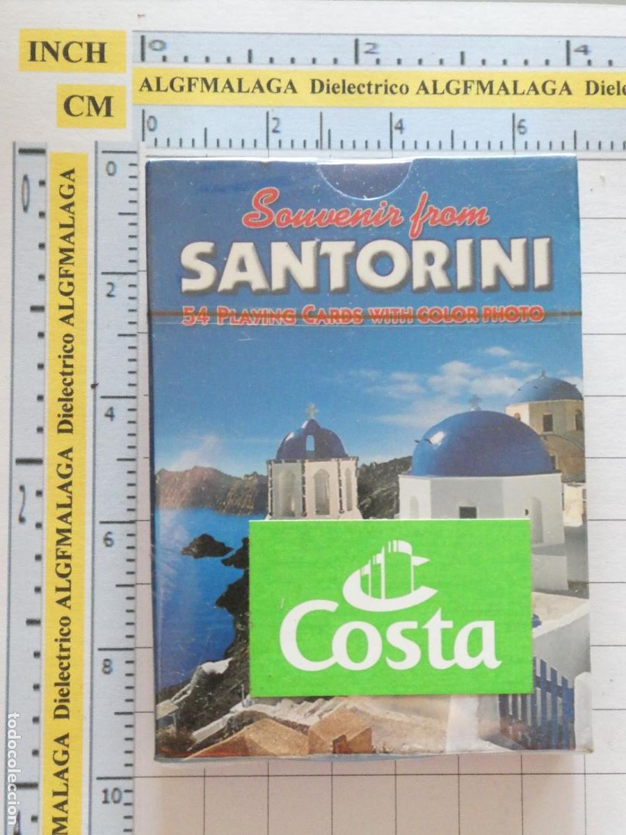 Barajas de cartas: BARAJA DE CARTAS P&Oacute;KER. SANTORINI GRECIA. PRECINTADA. CADA NAIPE UNA FOTO POSTAL. 100GR