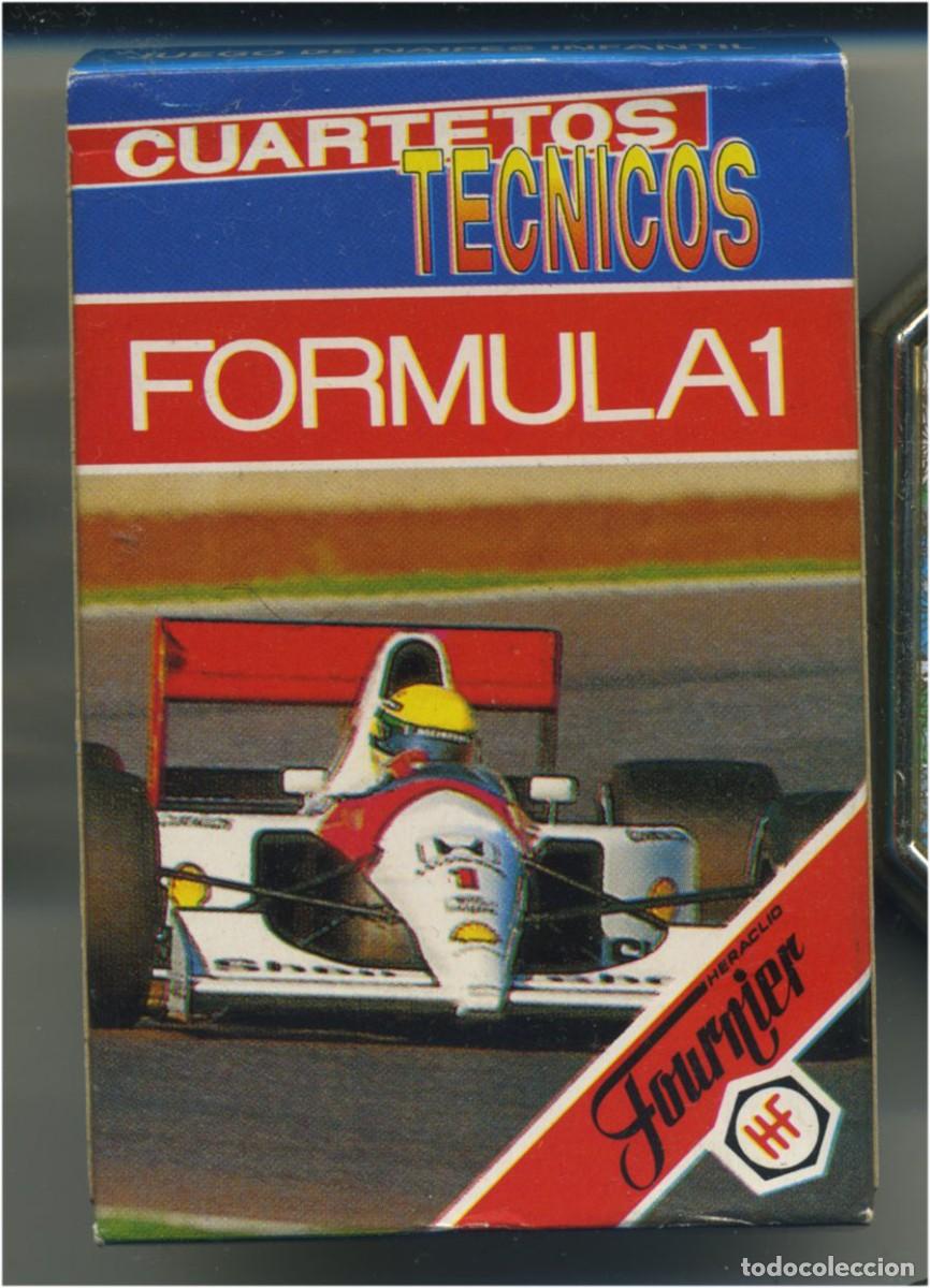 Barajas de cartas: BARAJA DE CARTAS INFANTILES CUARTETOS TECNICOS COCHES FORMULA 1 FOURNIER 33 NAIPES EN SU CAJA SIN US