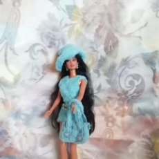 Barbie y Ken: PRECIOSO CONJUNTO DE VESTIDO, SOMBRERO, BOLSO Y ZAPATOS PARA BARBIE O MUÑECA SIMILAR. Lote 252006790
