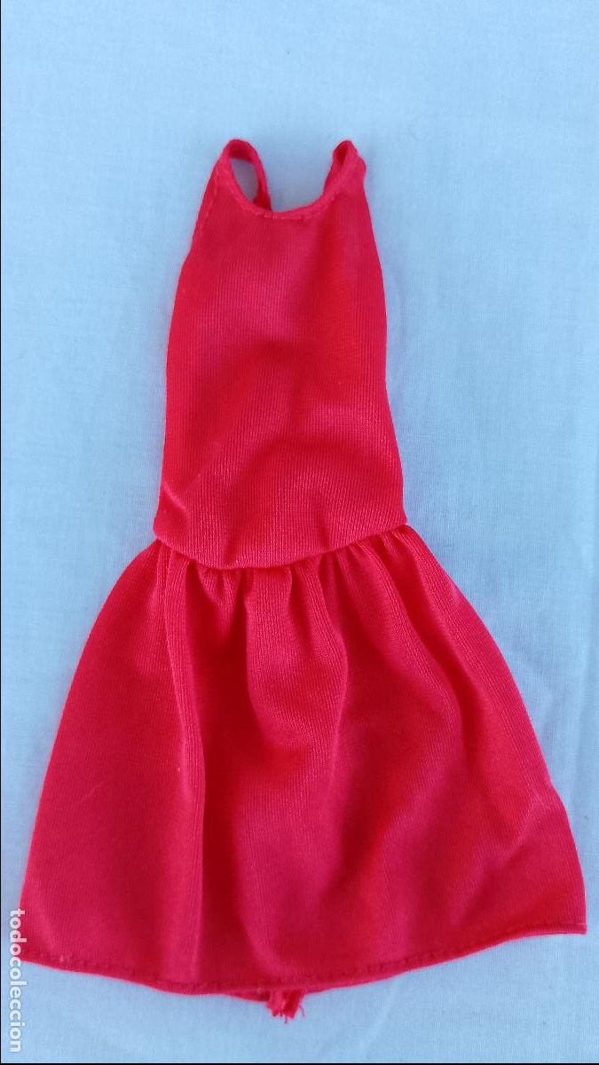 Barbie y Ken: Antiguo vestido rojo original del conjunto Dalia Moda Joven de Barbie Mattel Spain Congost a&ntilde;os 80