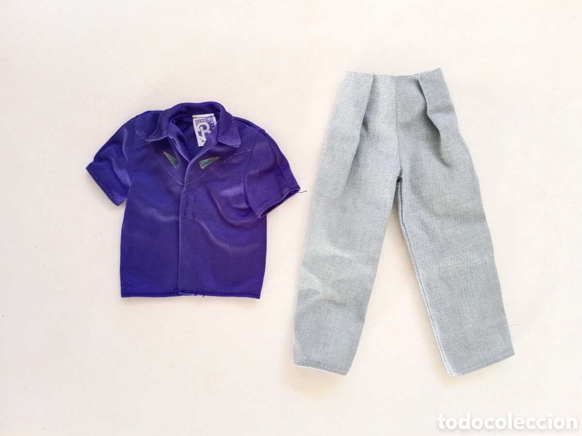 Barbie y Ken: Ken Hollywood hair Fashions 1992 camisa azul y pantal&oacute;n celeste de pinzas a&ntilde;os 90