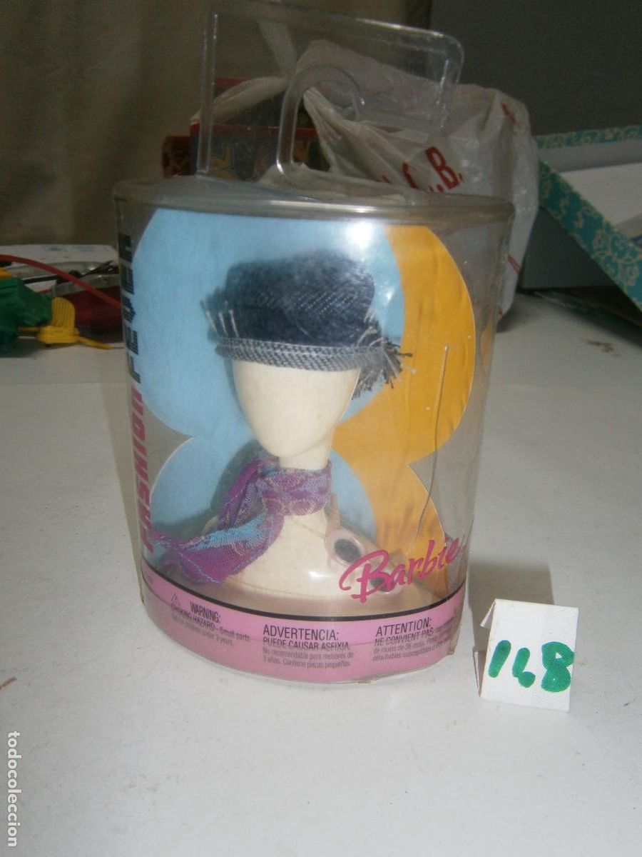 Barbie y Ken: ANTIGUO BLISTER CABEZA MANIQUI CON SOMBRERO, PA&Ntilde;UELO Y GAFAS BARBIE O CHABEL NUEVO DE TIENDA