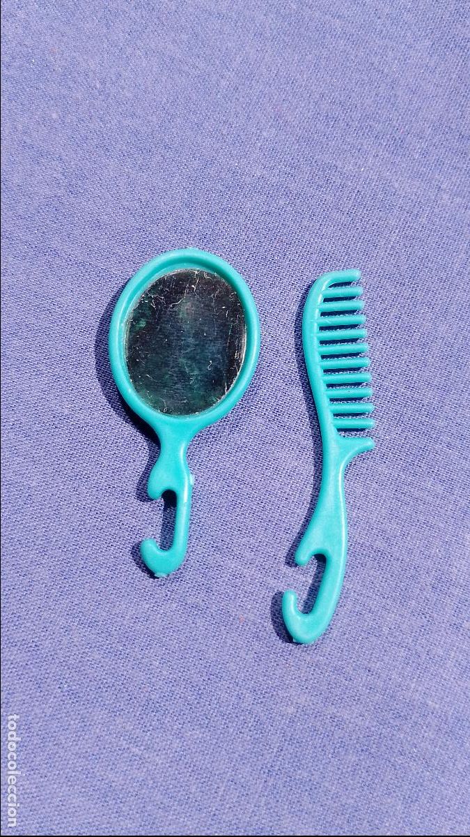 Barbie and Ken: Antiguo set de peine y espejo original de Barbie de Mattel a&ntilde;os 80