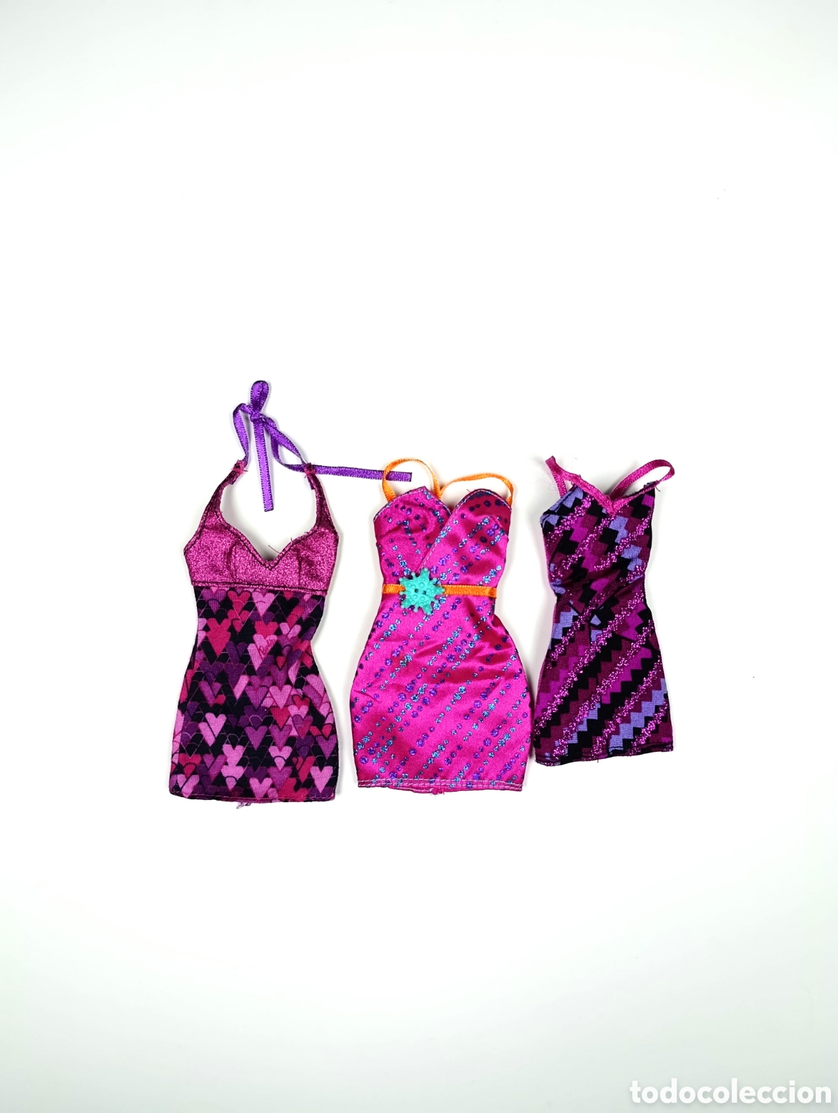 Barbie y Ken: Lote 3 vestidos Barbie fashionista fucsia